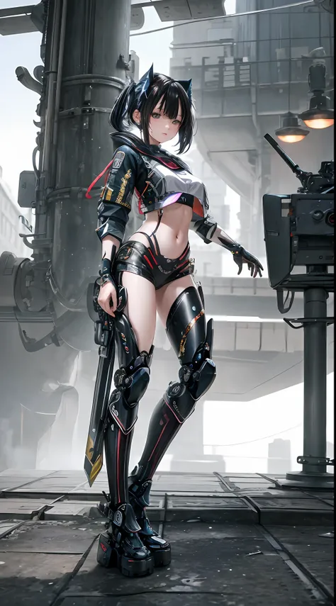 ((masterpiece, best quality)),illustration,ultra detailed 8k,photorealistic,sharp focus,highly detailed,professional lighting,colorful details,iridescent colors BREAK extreme long shot of a factory,large mechanical robot construction,microchip,computer,glo...