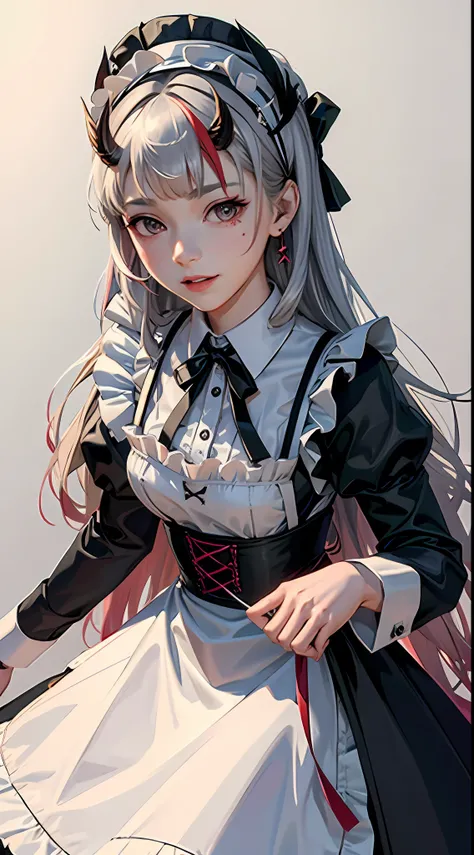 offcial art， Unity 8k Wallpapers， ultra - detailed， Beautiful and beautiful， tmasterpiece， best qualtiy， scientific fiction， （natta：1.2）， （1girll：1.3）， （年轻：1.1），The picture is clear，a close up of a woman in a dress and stockings, gorgeous maid, Maid outfit...