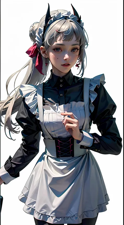 offcial art， Unity 8k Wallpapers， ultra - detailed， Beautiful and beautiful， tmasterpiece， best qualtiy， scientific fiction， （natta：1.2）， （1girll：1.3）， （年轻：1.1），The picture is clear，a close up of a woman in a dress and stockings, gorgeous maid, Maid outfit...