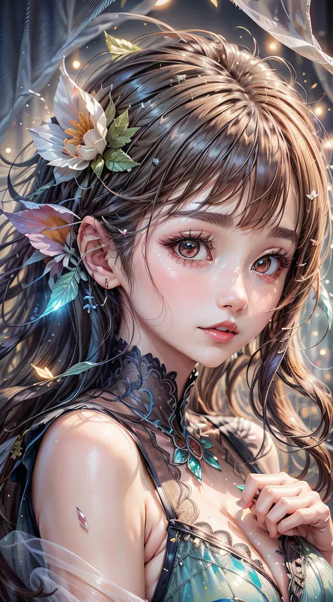 beautiful girl story wrapped in love, beautiful eye details, a captivating anime girl gracefully emerges from the pages of a wat...