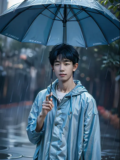 asian boys, umbrella in the rain, snapshot style, aesthetic, onii kei, captivating gaze style, yosuke ueno, pictorial drama, sna...