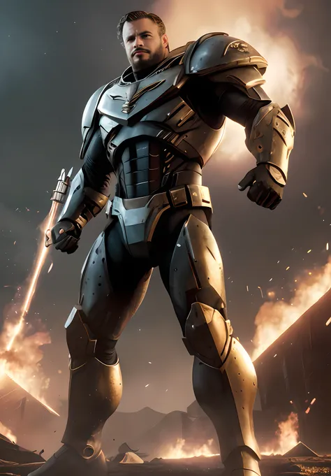 focus, hecavill, sks person, closeup, action pose, dynamic angle,
(upper body:1.2),
, night, solo, 1boy, full armor, battle-worn armor, bulky, 40k, lionel, blonde hair, slickedback hair, facial scaring, old, ruins, battle field,
[(
slow motion, motion ...