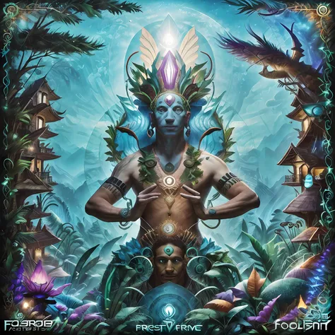 capa de album psytrance forest sobre folclore brasileiro