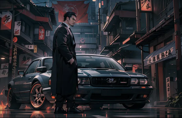 Yakuza, badass, dangerous, black car, epic, cinematic