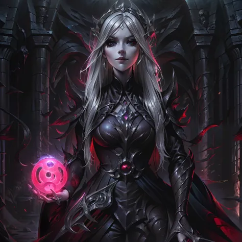 extremely detail, very detailed delicate skin, maximum resolution, greatest masterpiece, extremely beautiful illustration. dungeon synth with symphonic metal style, dark fantasy core, infrared film background, 1girl is 16 years old, deep gray hair, pale re...
