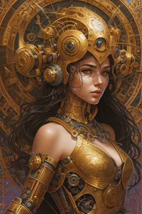 golden ratio, robot witch, (gorgeous face:1.2), (gorgeous body:1.2), highly detailed, intricate, centered, digital painting, art...