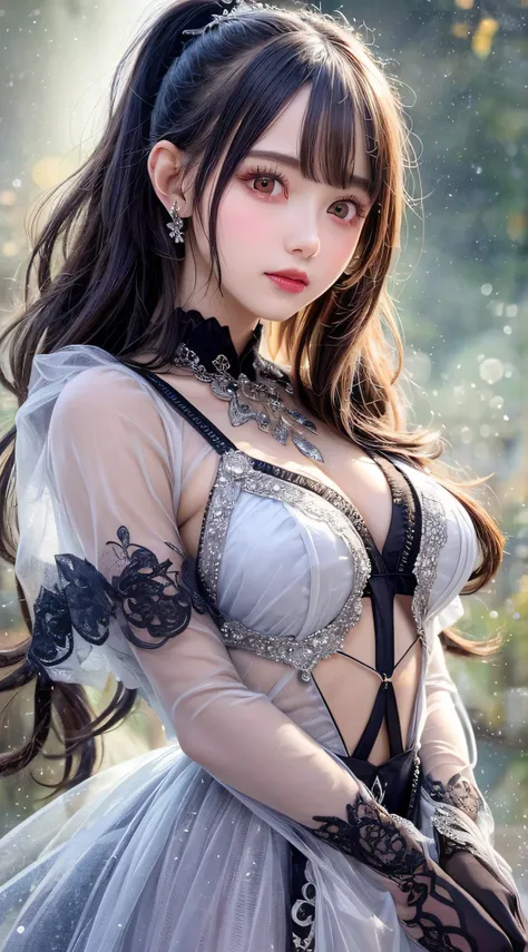 beautiful girl story wrapped in love, beautiful eye details, a captivating anime girl gracefully emerges from the pages of a wat...