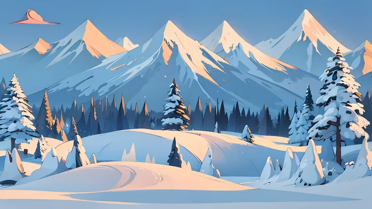 a snow land in cartoon