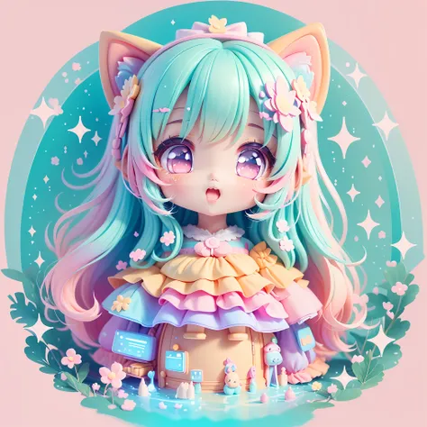 chibi, kawaiitech, kawaii, cute, pastel colors, best quality, happy