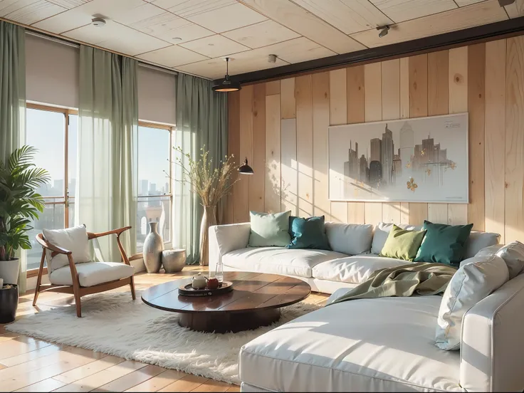 a sketch of a beautiful modern living room, (((foster and partners, artists impression, artistic impression, by Hamish MacDonald, by Carey Morris, by David Brewster, higher detailed illustration, by Helen Berman, an illustration, detailed illustration, by ...