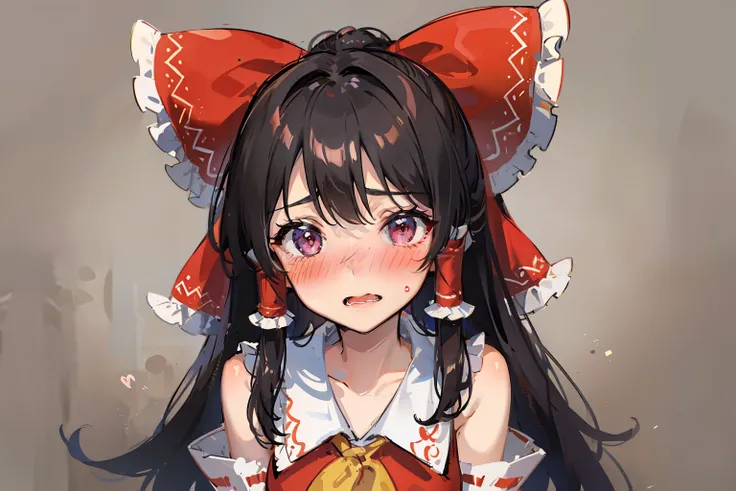 Borei Reimu,embarrassed from,with blush cheeks,kawaii
