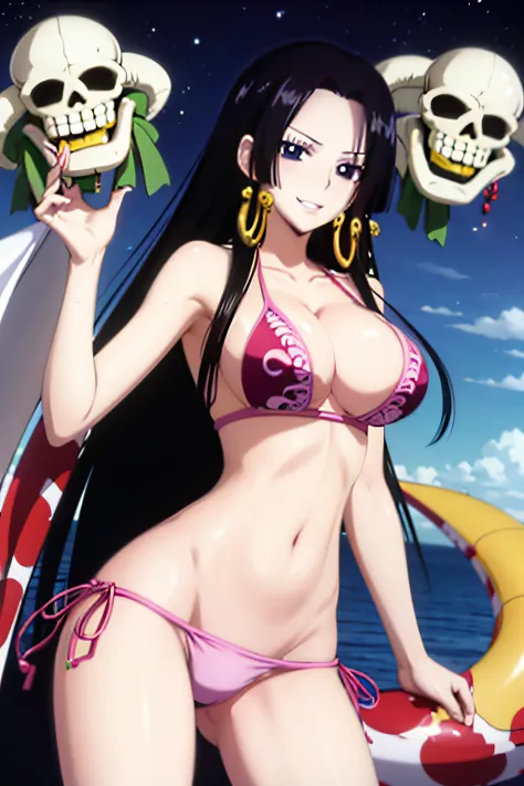 (transparent_bikini:1.1),nvdiboya,skull_snake, groin,light smile,sexy,best quality