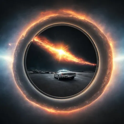 photo (blackhole:1) a car driving out of a portal (carxjohnson:1)