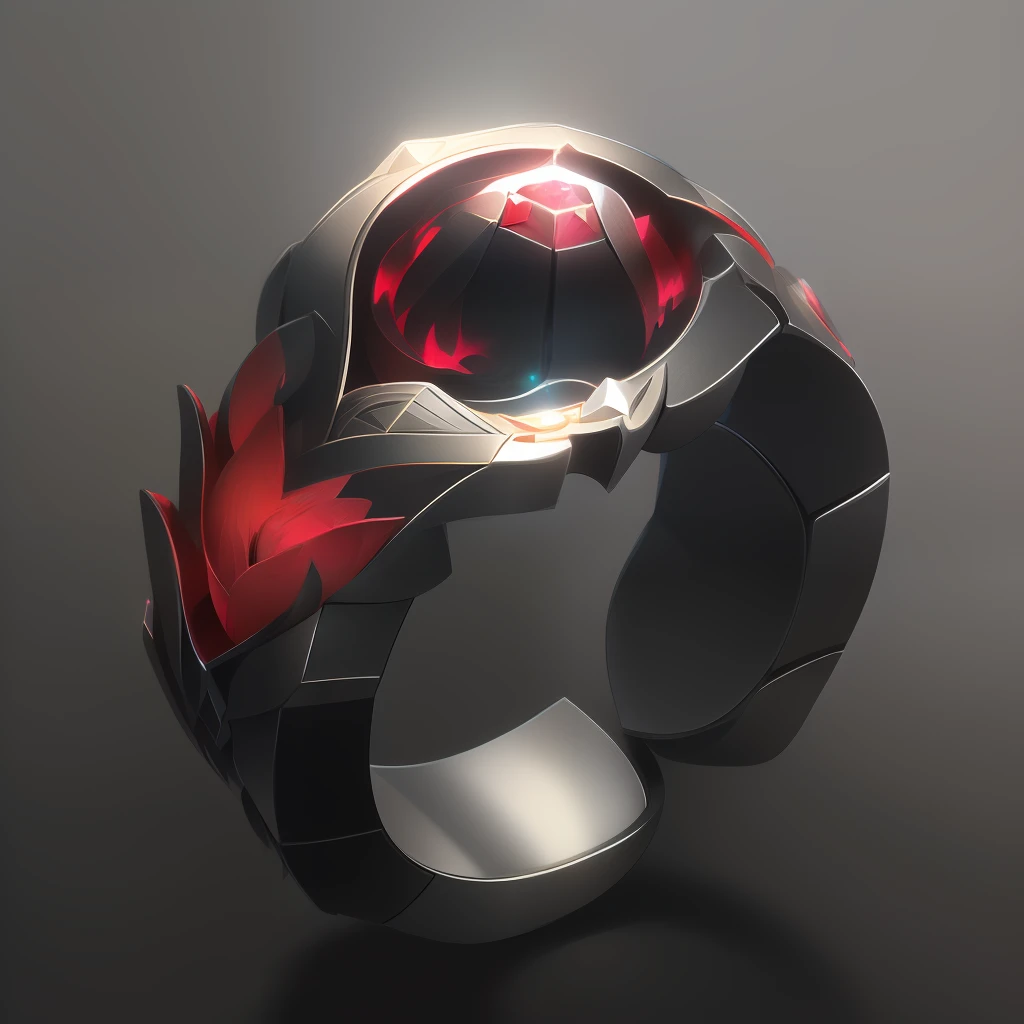 {intricate magic ring made of black and red titanium steel}，cartoony，blossoms，gameicon（tmasterpiece）