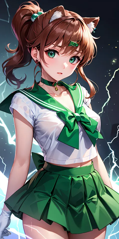 tmasterpiece， best qualtiy， a high resolution， jupiter 1， 1 rapariga， 独奏， low angles， sailor senshi uniform， the sailor jupiter，...