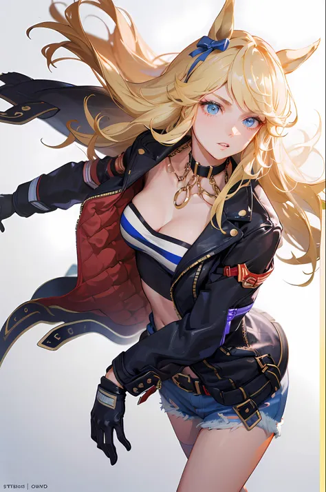 ((masterpiece)),(illustration),(((best quality)),iridescent,
((beautiful detailed girl)), (((cinematic light))), medium breast,upper_body,
(delicate cute face),lovestruck,(iridescent eyes),
((floating_hair)),iridescent,
parted lips, black choker, gold chai...