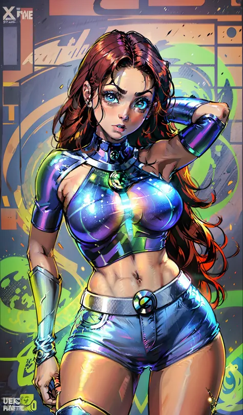 starfire, muito sensual, com roupas de funkeira, brasileira, na cidade do rio de janeiro, brasil, dancing funk, rebolando, bunda...