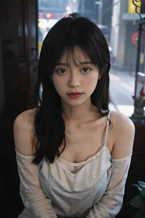 8K,best qualtiy,tmasterpiece,超高分辨率,(真实感:1.4),RAW photogr,(True skin texture:1.3),(filmgrain:1.3),1个Giant Breast Girl,Beautiful eye and face details,tmasterpiece,Best quality at best,closeup cleavage,The upper part of the body,