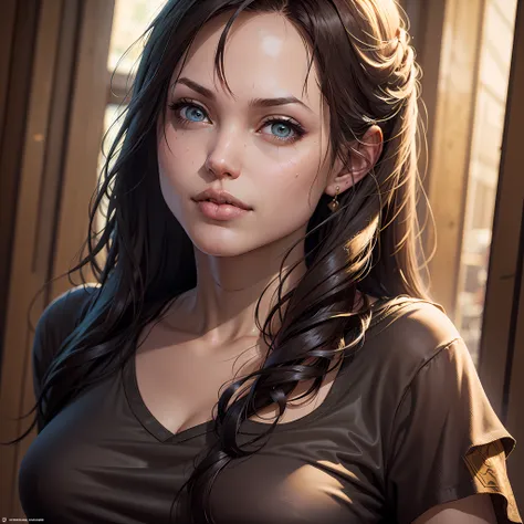 8k ultra-detailed photo-realistic portrait of a cute girl with small breasts, blush on her cheeks, beautiful detailed eyes, long...