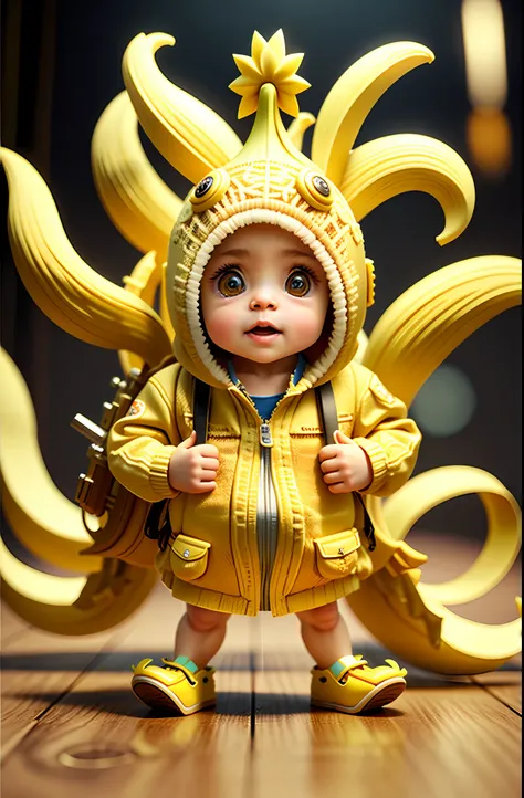 cute banana baby, octane render, unreal engine, highly detailed, intricate