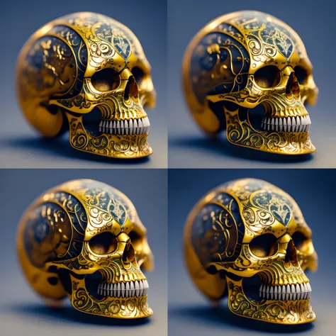 Generate an image of a hyper realistic and detailed crystal skull, with precise reflections and transparencies. The skull should have a smooth, Translucent finish, como vidro polido. Detalhes como rachaduras, Imperfections and texture of the crystal should...
