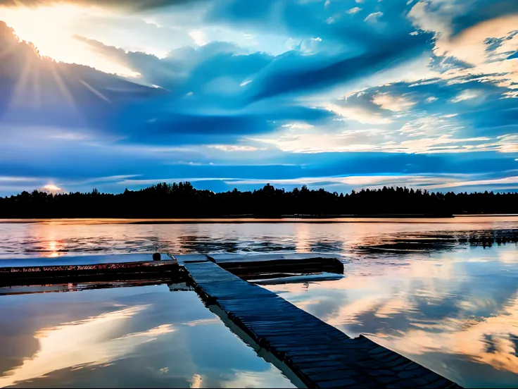 raw photo, the sky in a puddle, 8k uhd, dslr, soft lighting, high quality, film grain, fujifilm xt3