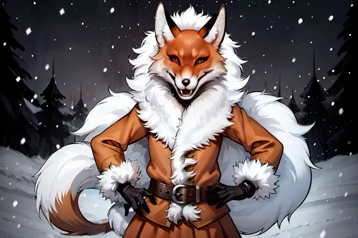 (tmasterpiece), 4k resolution, Monochrome, A highly detailed, portraite of a, (hiquality), HDR, 独奏, 1 animal, red fox, 25 years, ((Adult woman)), ((muscular)), pectoral muscles, 独奏, (Furry), ((furry female)), Animal nose, (Fox muzzle), A detailed eye, Yell...