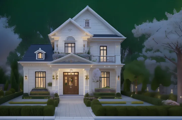 ((Best quality, 8k, Masterpiece :1.3)), Sharp focus :1.2, house, brightenness light, cinema lighting, ((mini flower:1.3)), ((moduling in neo-classicall:1.2))
