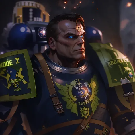 space marine em um mundo warhammer 40k, jair bolsonaro, kinematic lighting, dramatic light, uhd, ultra detalhada, pele detalhada...