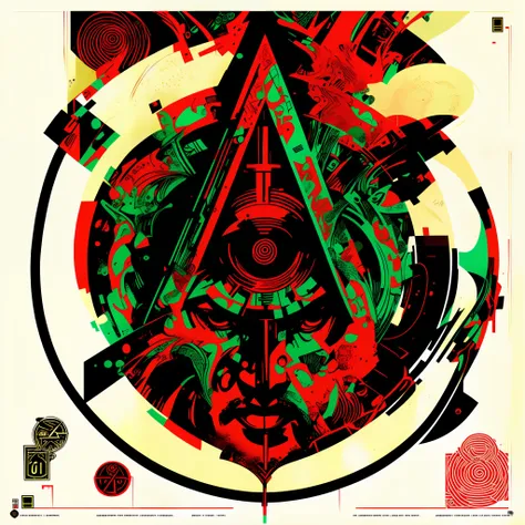 English band logo, ((mason symbol)):5, poster:5, Shepherd Fairey style, (((masonic art))), hydro74 style, occult propaganda, self perfecting, by Ravi Soup, occult art, perfect artwork, poster art:5, style Dan Mumford and Alex Gray, Bradley Walker Tomlin, b...