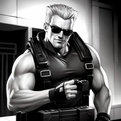 duke nukem, monochrome