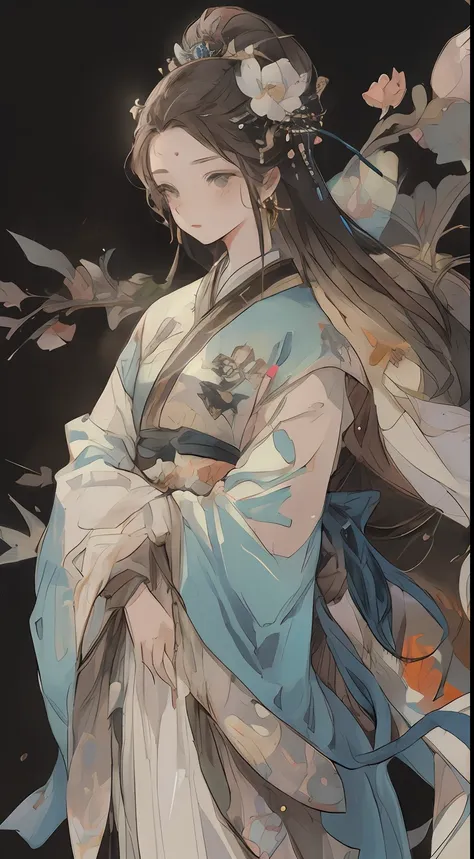 one-girl, Ancient Chinese clothing, full bodyesbian,Gasso, rays of sunshine, Clear face, Clean white background, tmasterpiece, super detailing, Epic composition, hyper HD, high qulity, extremely detaile, offcial art, Uniform 8K wallpaper, super detailing, ...