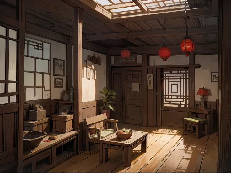 Villages in the Republic of China in ancient China,inside the house,Shabby