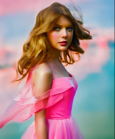 araffed woman in a pink dress posing for a picture, portrait photo of taylor swift, photograph of taylor swift, taylor swift, po...