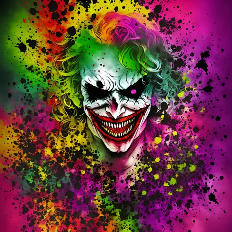 color explosion happy feel good joker evil horror demon 666 death scary --auto --s2