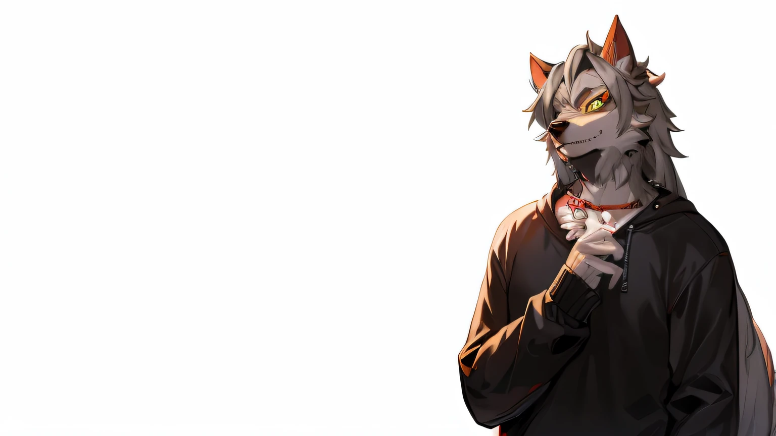 Face painting,werecreature,Best anime 4k konachan wallpaper, furry character portrait, 4k manga wallpapers, digital art from danganronpa, Anthropomorphic cyberpunk wolf, without text, fursona art, Anime art wallpaper 8 K, 4K anime wallpaper, official chara...