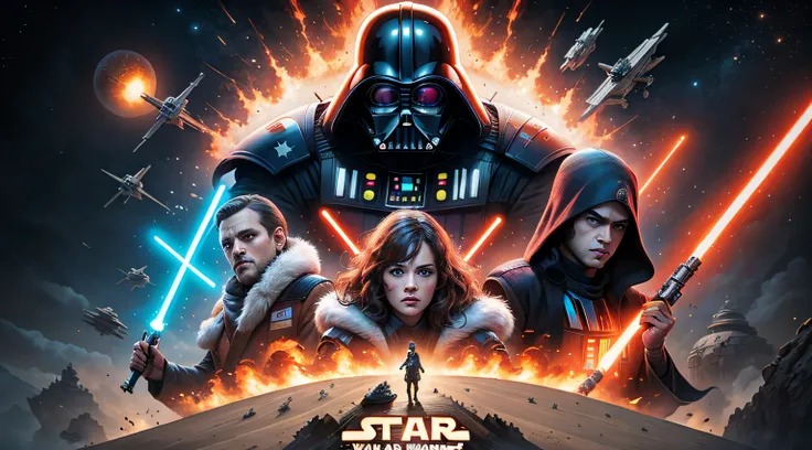 Epic Star Wars Movie Poster, Detalles, 8k