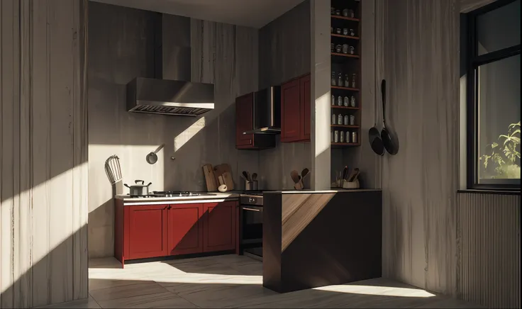 (Royal style kitchen), decorative wallpaper, realistic lighting, EU5, best rendering, highest quality, excellence, best quality, 4k, interior architecture, neoclassical, cinematic lighting, top quality,