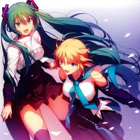 big breasts hatsune miku，miku，dual horsetail，a sailor suit，jk