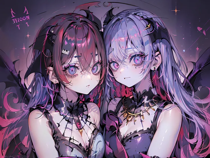 (Best Quality:1.3),4K,8K,8K Portrait,16 K,(masutepiece:1.2),(2girls:1.7),(twins:1.6),garnet,lapis lazuli,(maximalism:1.5),ultra-detailliert,absurderes,(very detailed beautiful face and eyes:1.3),
(dense beautiful hair:1.3),
Super cute girl,(bob cuts:1.4),(...