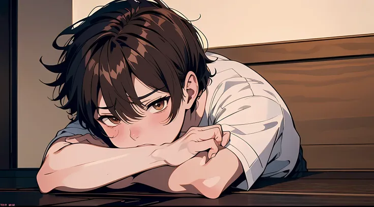 UHD, masterpiece, high details, best quality, highres,mtu,Handsome little puppy style,Brown hair flashes,Tsundere style