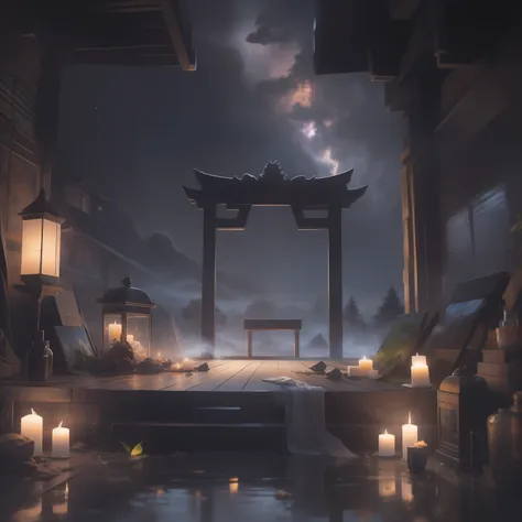 night falls，the banished immortal sect is immersed in a peaceful atmosphere。 the dreamy moonlight shines gently through the clou...