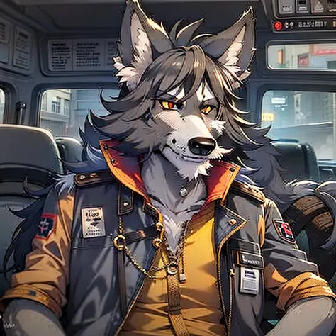 male furry guy anime wolf taxidriver