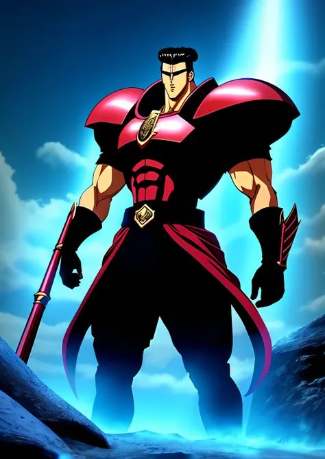anime, Estilo anime, obra prima, obra prima do anime, Toguro,forte, musculoso, Grande, Um diabo da DC, epics, (realista:1.2), desbotado:0.2, cores neutras:0.2, (arte conceitual), ((((HDR)))), ((((cores silenciadas)))), Intricate meals, art-station, hiperde...