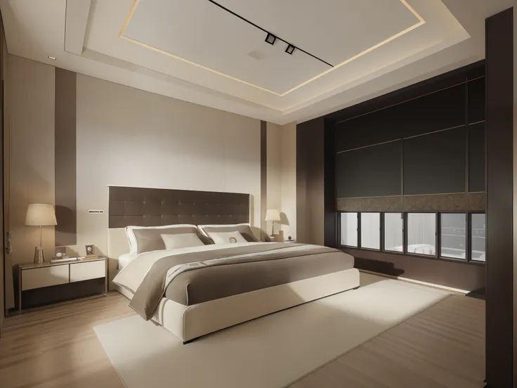 Masterpiece, high quality, best quality, authentic, super detail, indoor, ((daylight:1.2)),  (((bedroom))), ((1 abtract POSTER on wall:1.4)