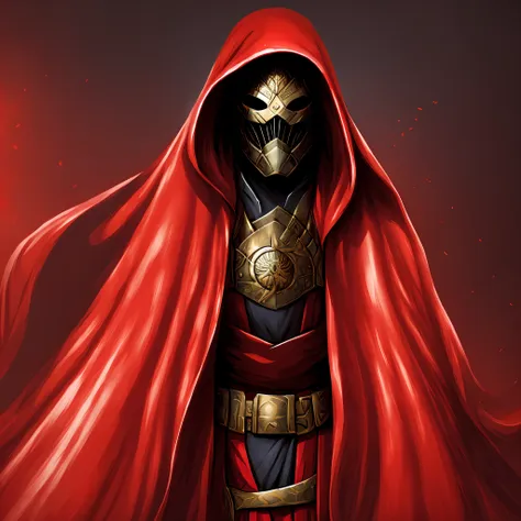 leader of the rogues、disaster々shishi armor、mask、red cloak、background darkness --auto