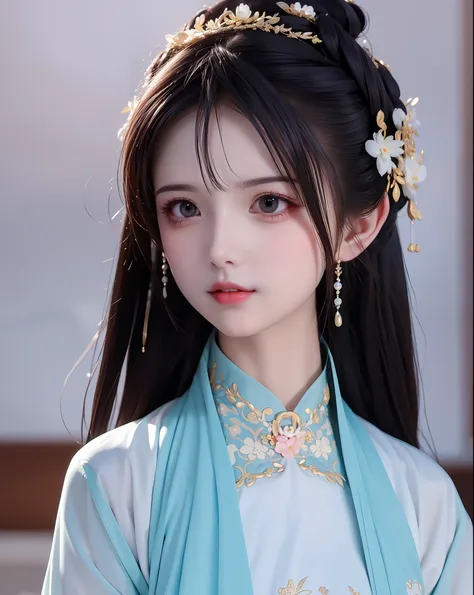 (daisaku),(need),(super meticulous),best qualtiy，tmasterpiece，a high resolution，a beauti，blushlush，bright big eyes,chinese hanfu...