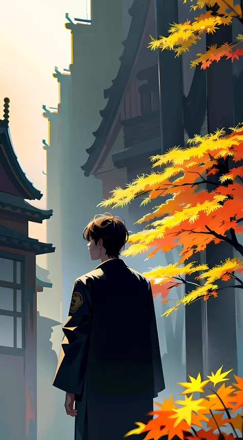 florals,Maple leaves,Yellow flowers,
exteriors,the woods,
in the afternoon,after rainny,Dingdall effect,
The wind blows through the maple leaves,dust kicked up,
tmasterpiece, hyper HD, Best picture quality, A high resolution,16k, hyper-high detail,
illustr...