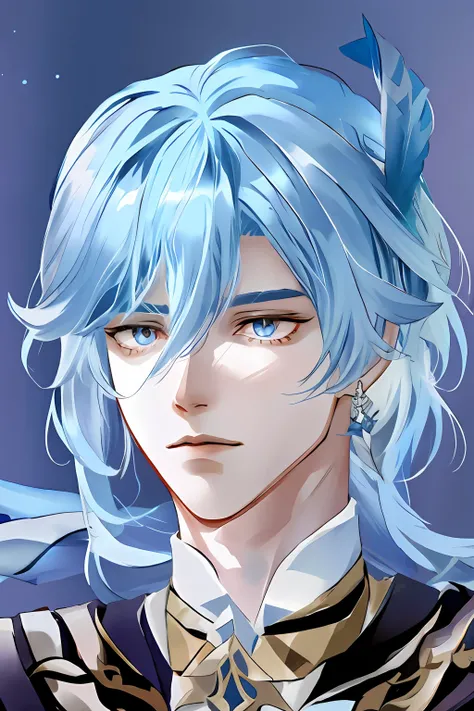 anime - style image of a man in a white shirt, black pants, embroidered clothes, kaveh from genshin impact, genshin impact character, genshin, genshin impact style, video game genshin impact, delicate androgynous prince, magic effect swirls on background, ...