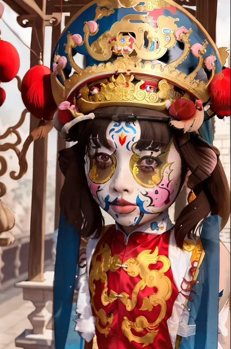 masutepiece, Best Quality,Beautifully painted,Highly detailed,Ultra-detailed, {{{Illustration}}}, {{color Ink wash painting}},{{Ink splashing}},{{Colorful}},{{splashes of colour}},{{sketch}},{Ancient palace background}, Chinese girl,{{female focus on,Lens ...